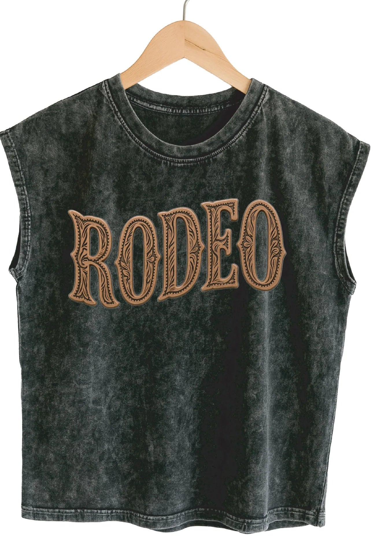 HOWDY VINTAGE BLACK TOOLED "RODEO" TANK