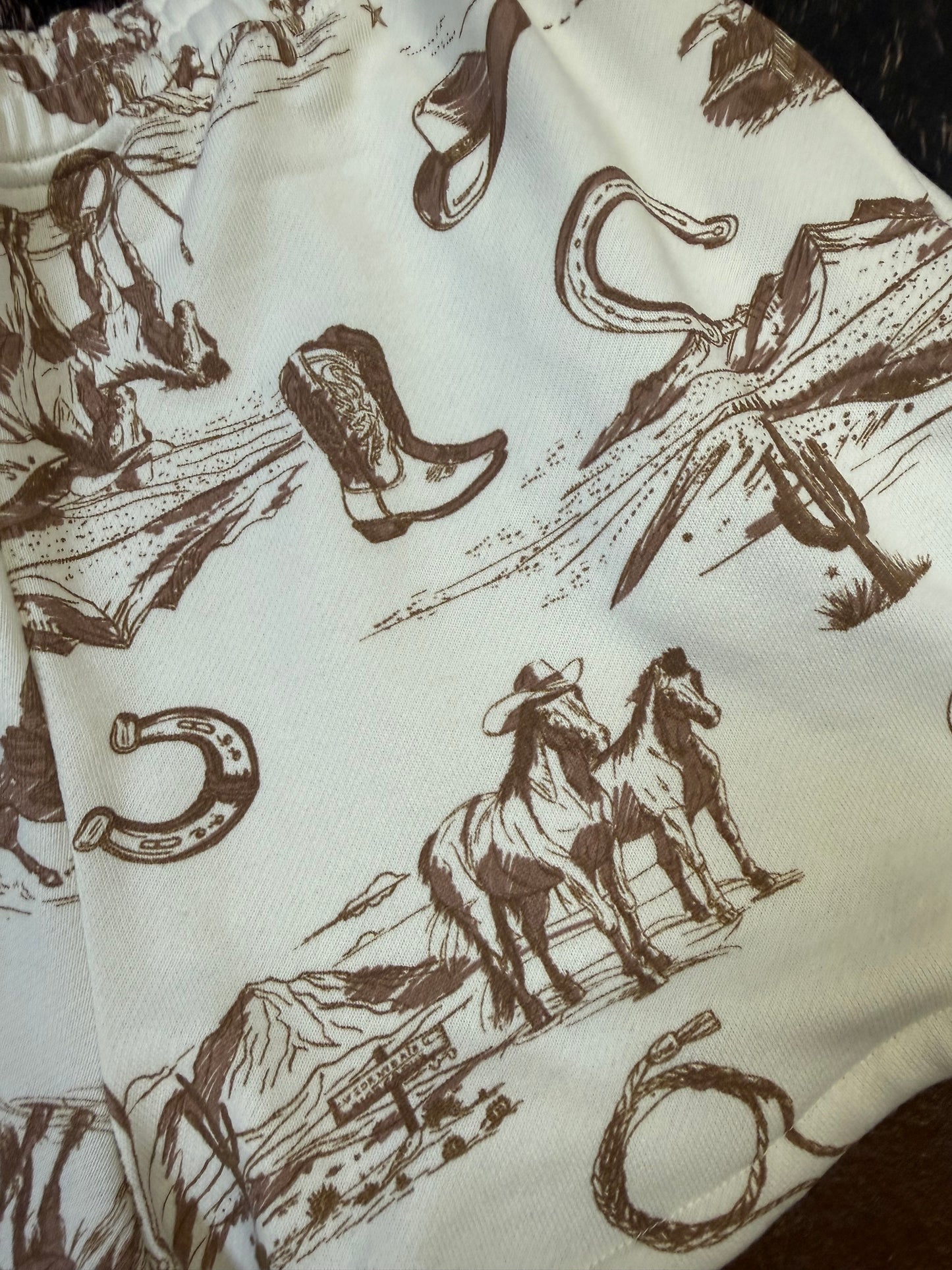 Western Flare Print Shorts