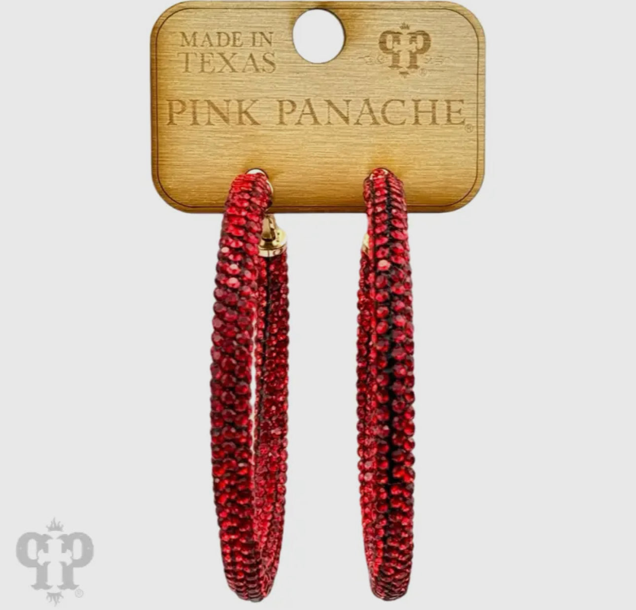 Large Pave Mesh Hoop Earring