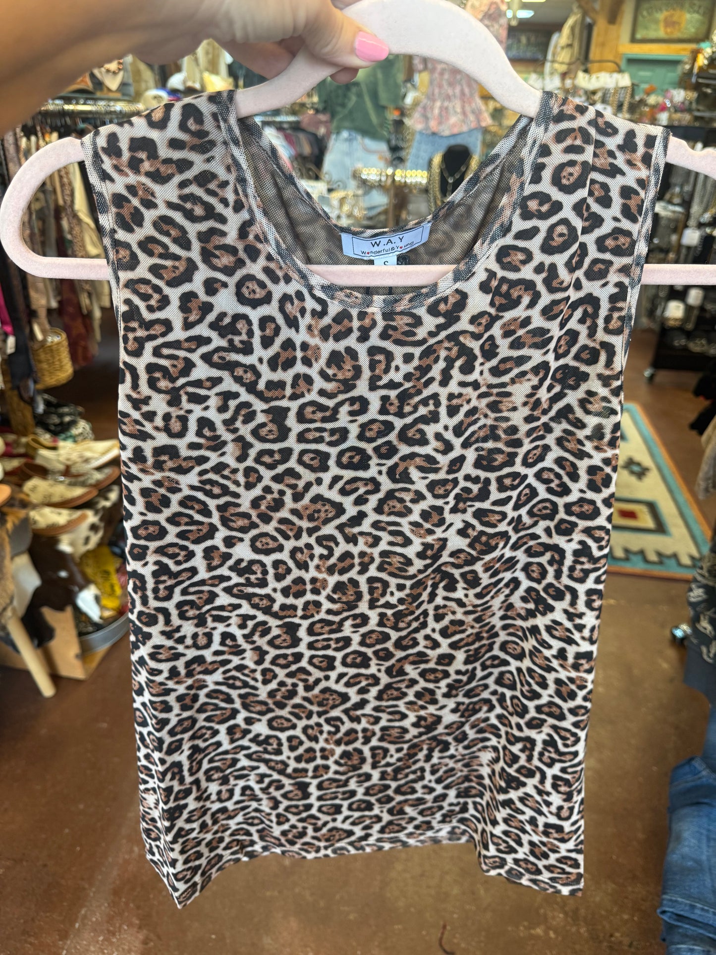 Leopard Mesh Tank