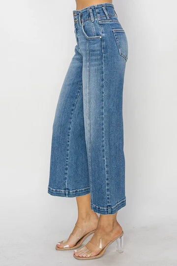 Risen High Rise Front Seam Cropped Jean