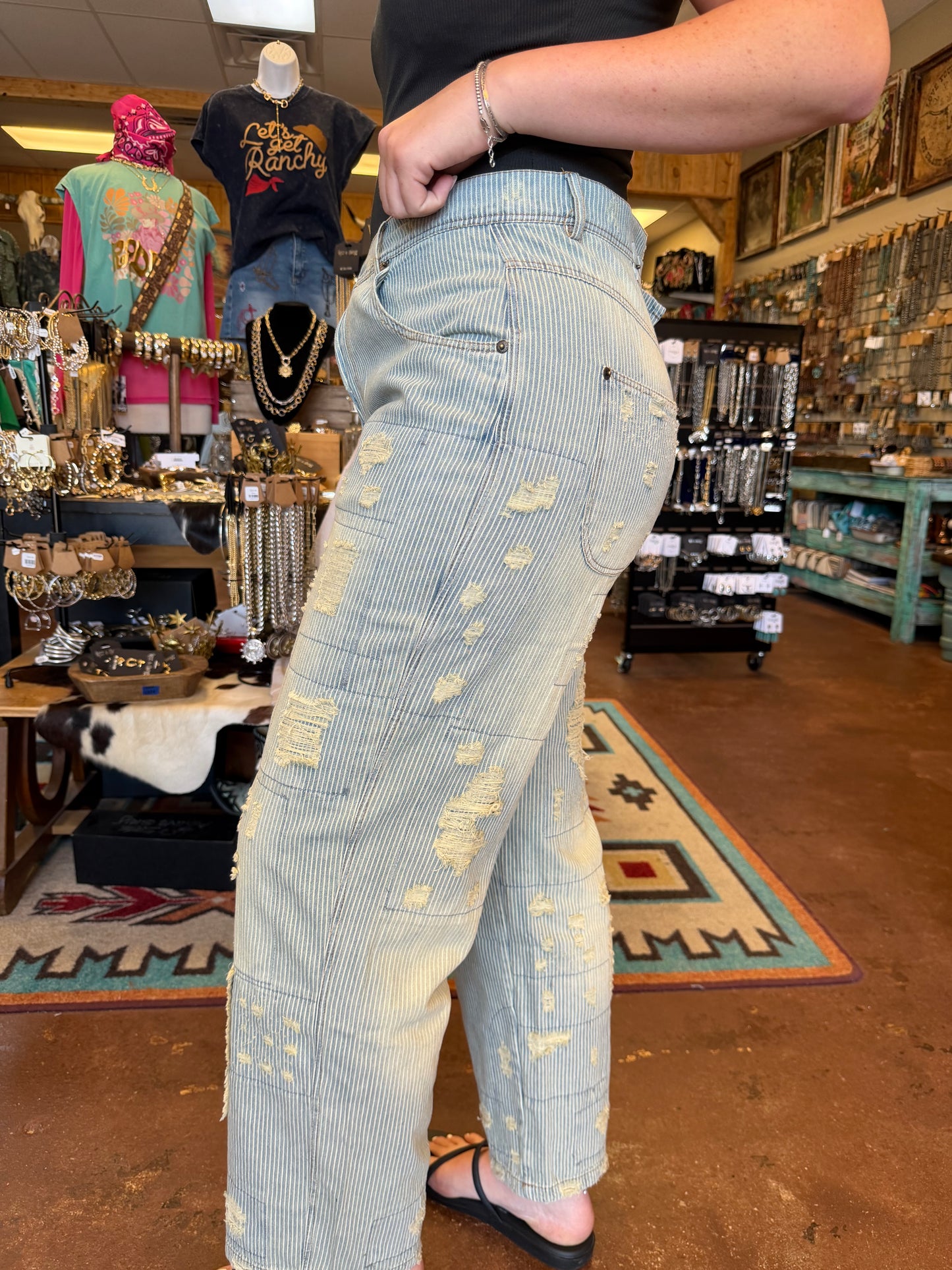 Railroad Blue Peace and Love Jeans