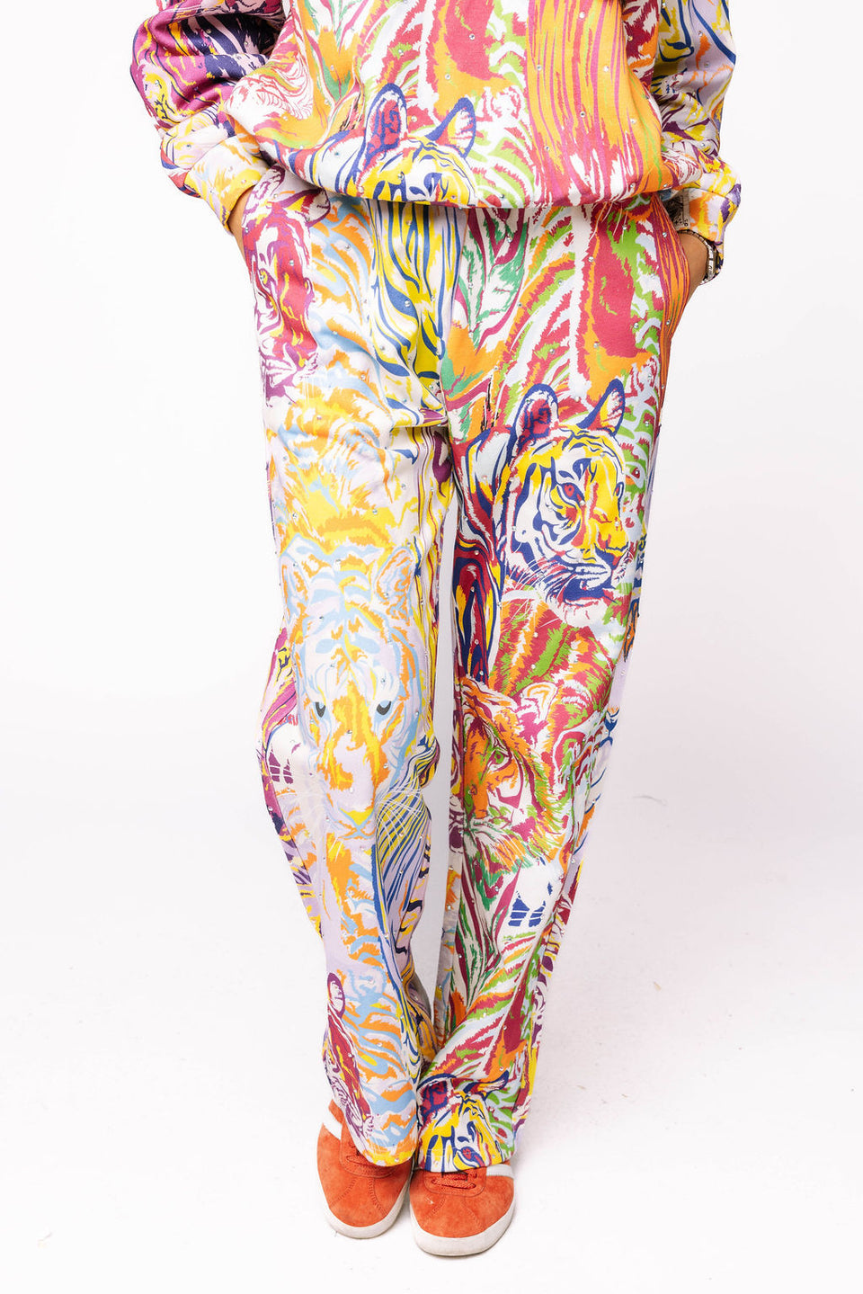 Queen Of Sparkles Rainbow Multi Abstract Tiger Sweatshirt OR Sweatpant