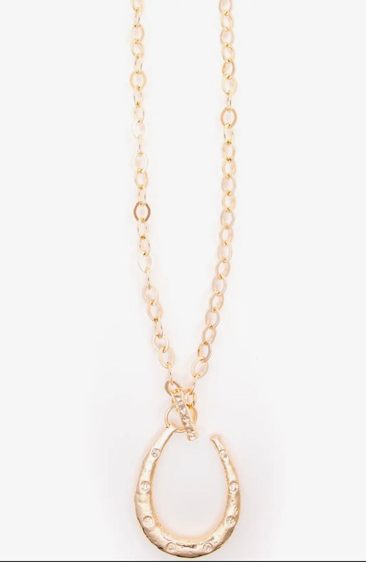 34" Gold Chain Horseshoe Necklace