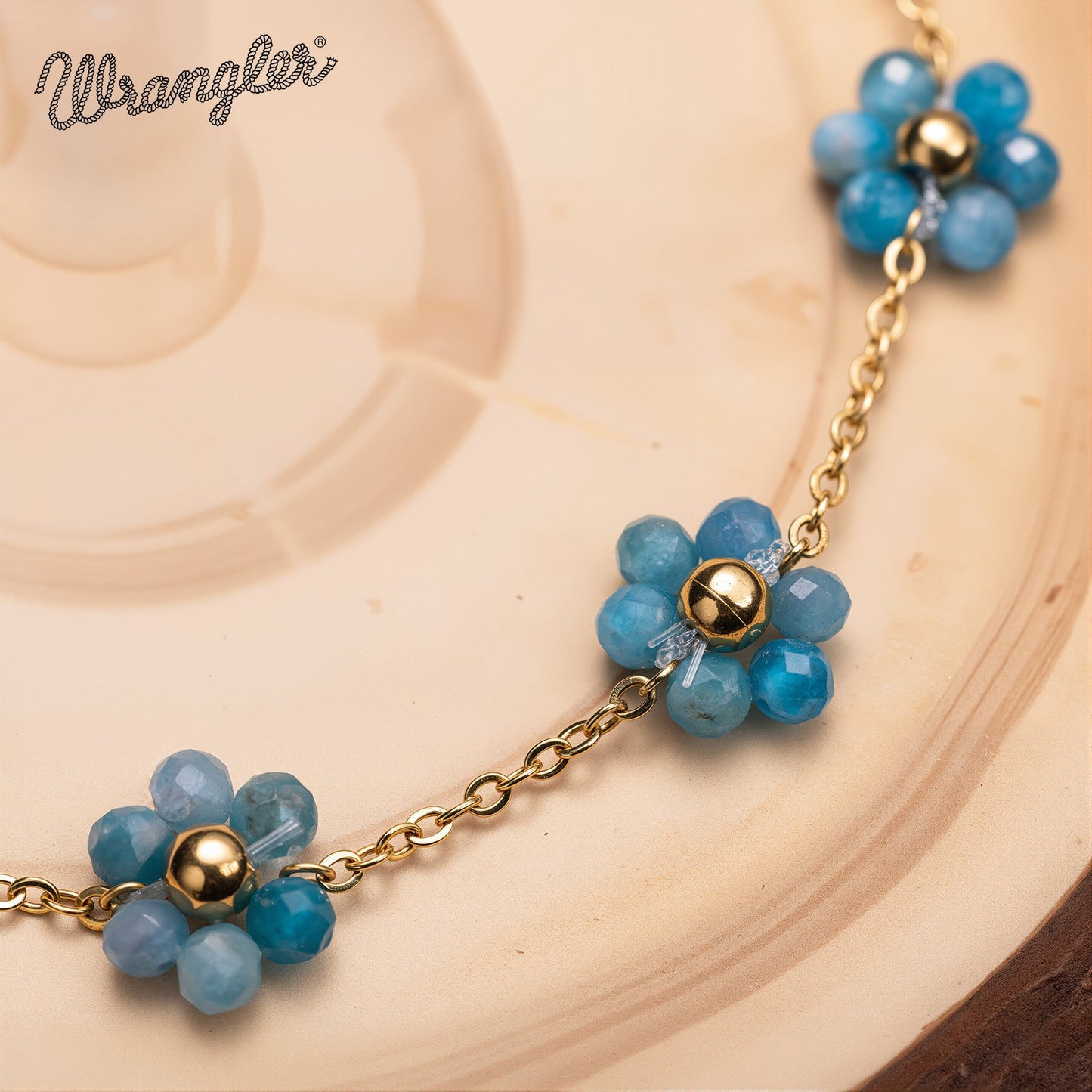 Wrangler 14k Gold
Western Natural Stone Daisy Chain
Bracelet -Turquoise