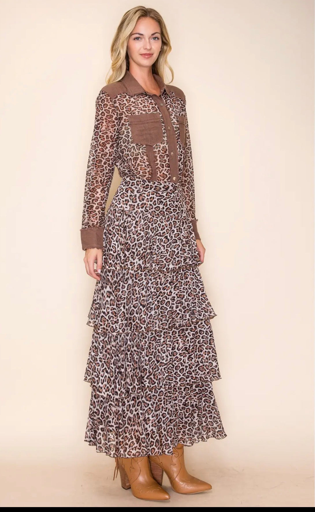 Mesh Tiered Maxi Skirt