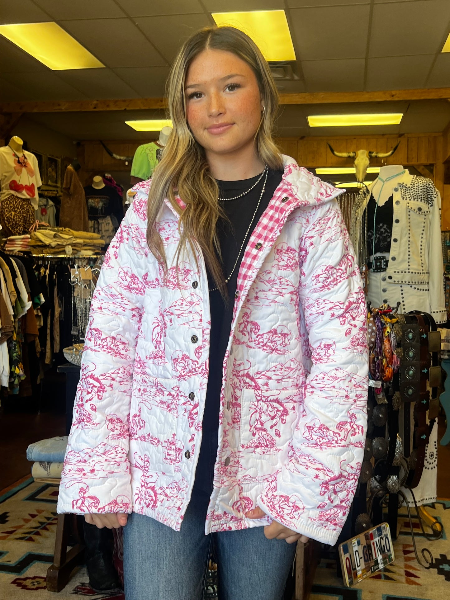 Koda Rider Fuchsia Quilted Snap Jacket