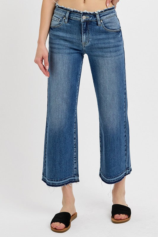 Risen Mid Rise Crop Shadow Jeans