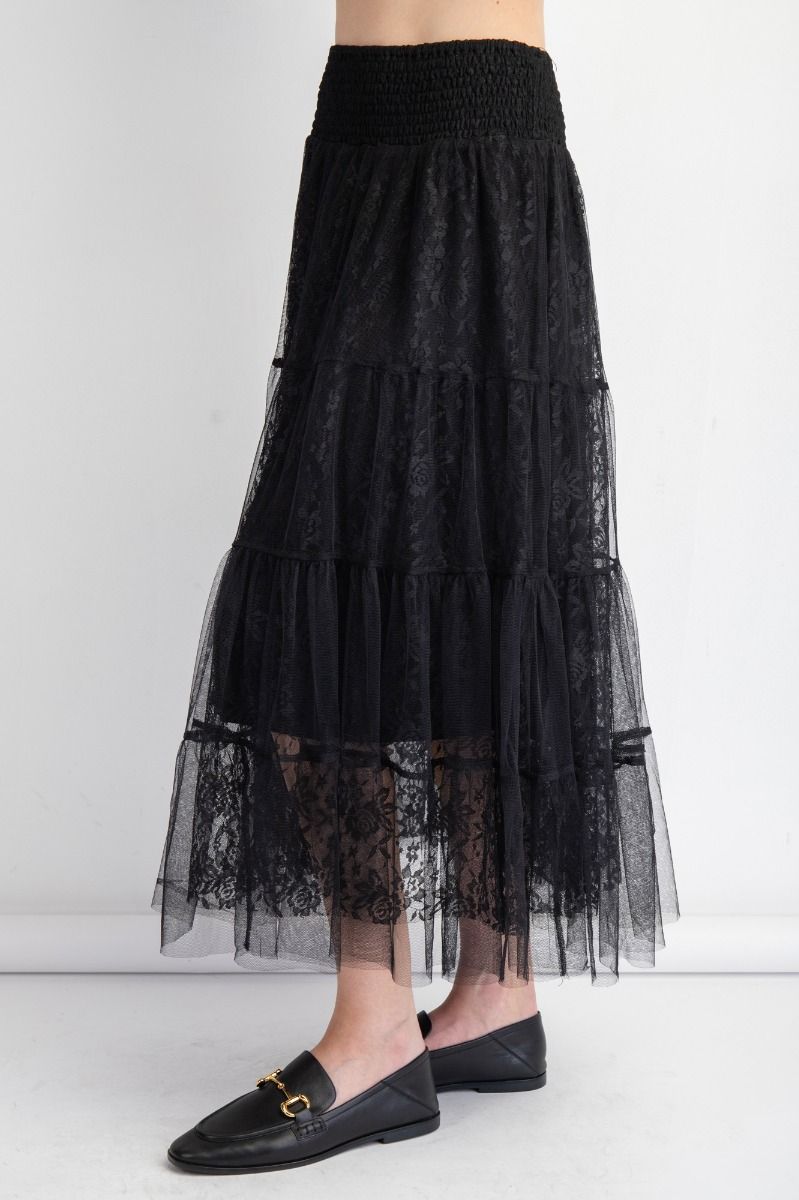 All Over Laced Maxi Skirt