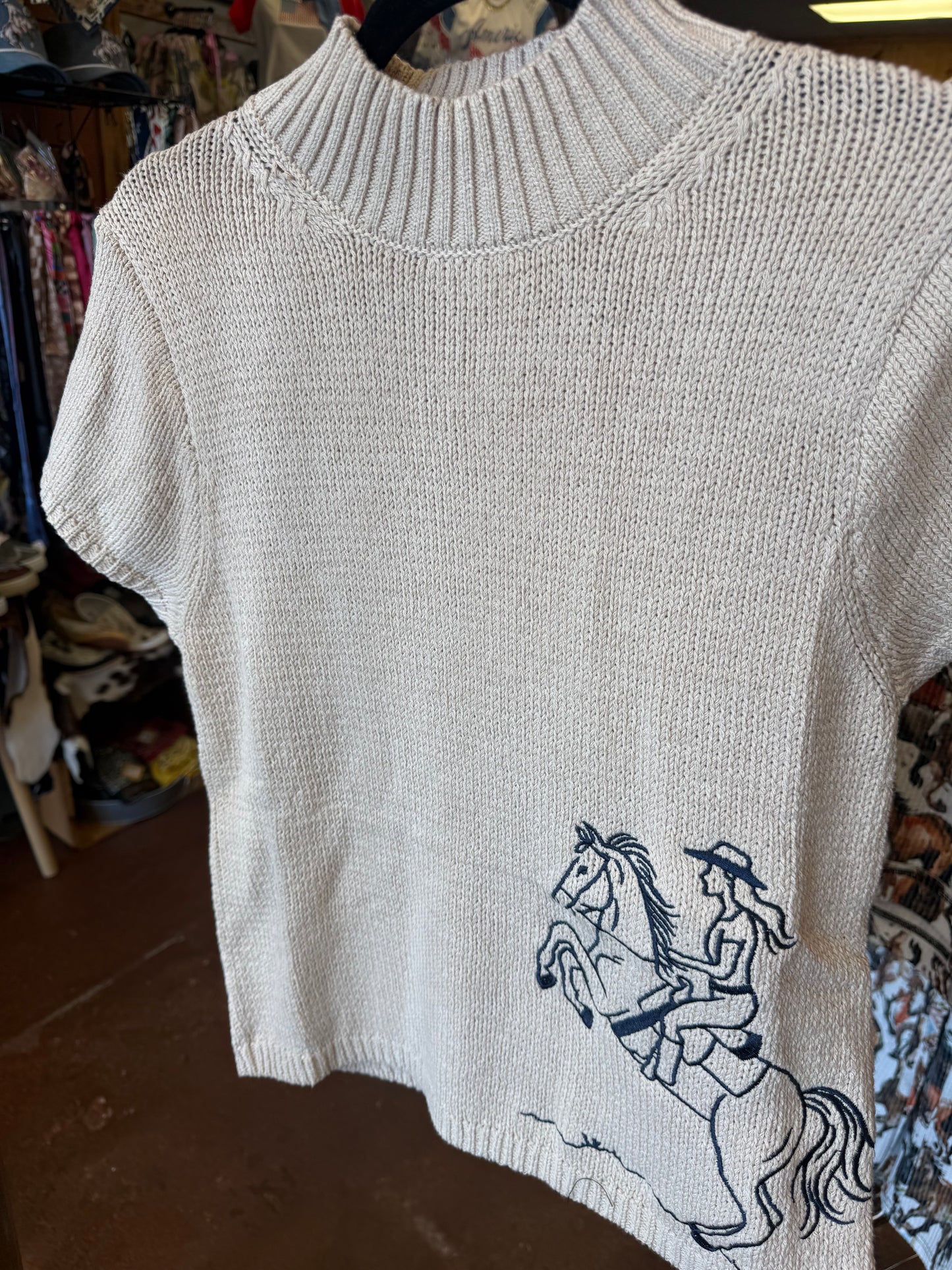 MOCK NECK COWGIRL KNIT TOP