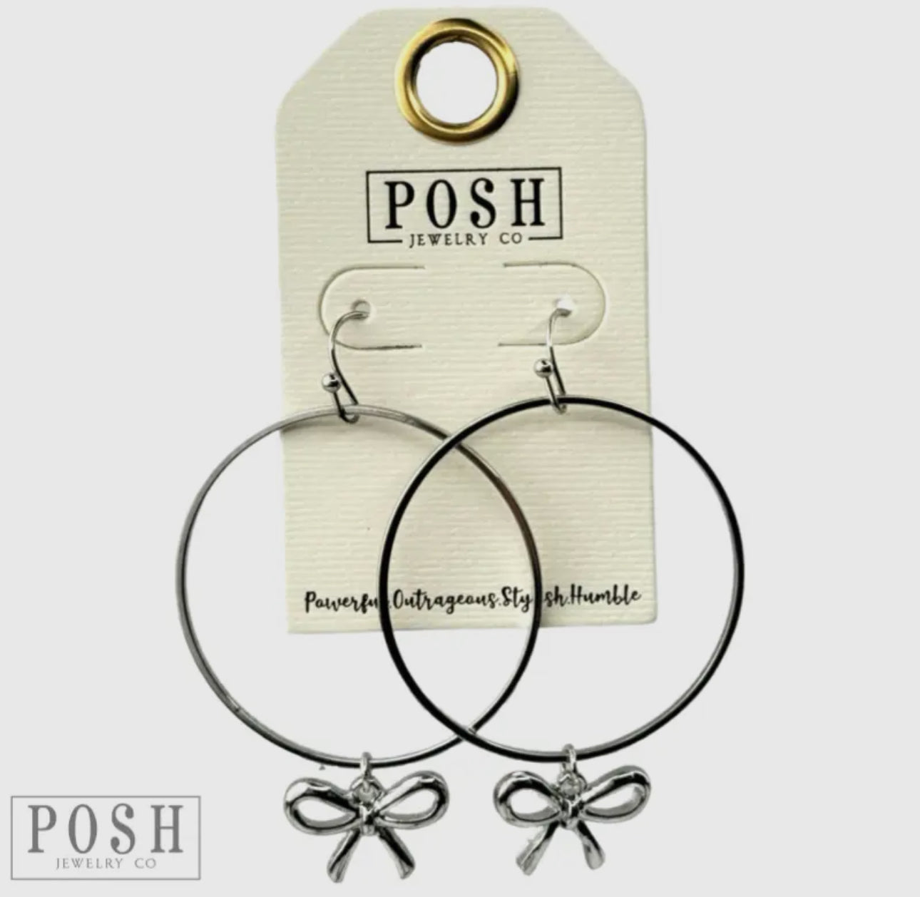 Bow Charms On A Circle Hoop Earring