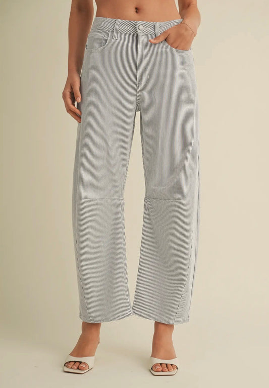 JBD Stripe Barrel Jean
