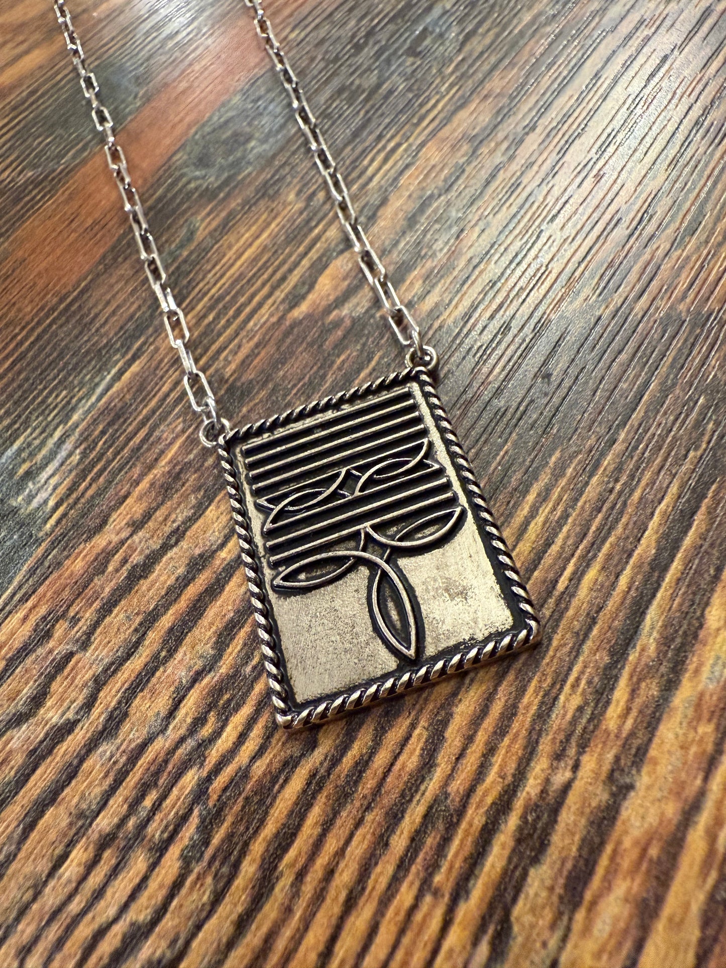 Bootstitch Square Necklace