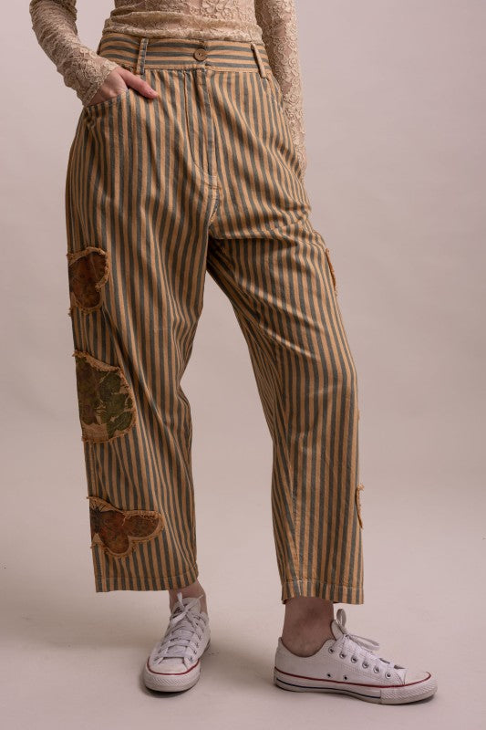 STRIPED PATCHWORK PANTS