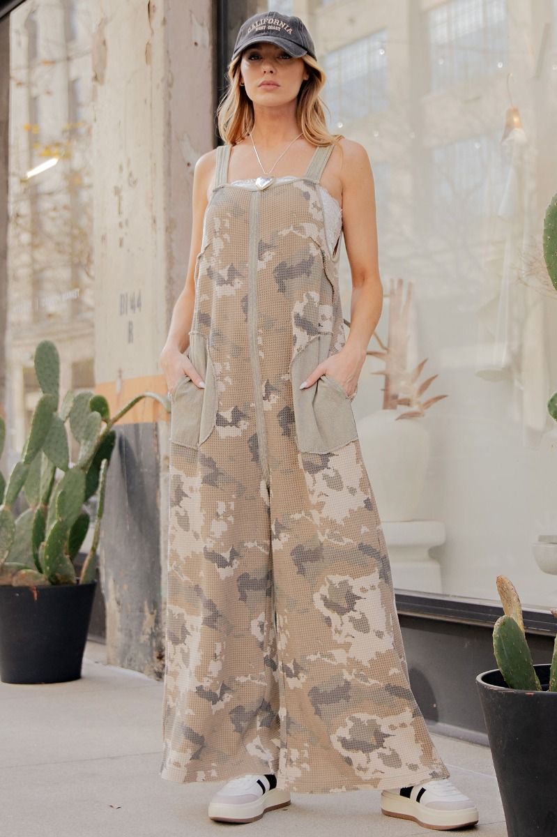 Camo Thermal Washed Jumpsuit