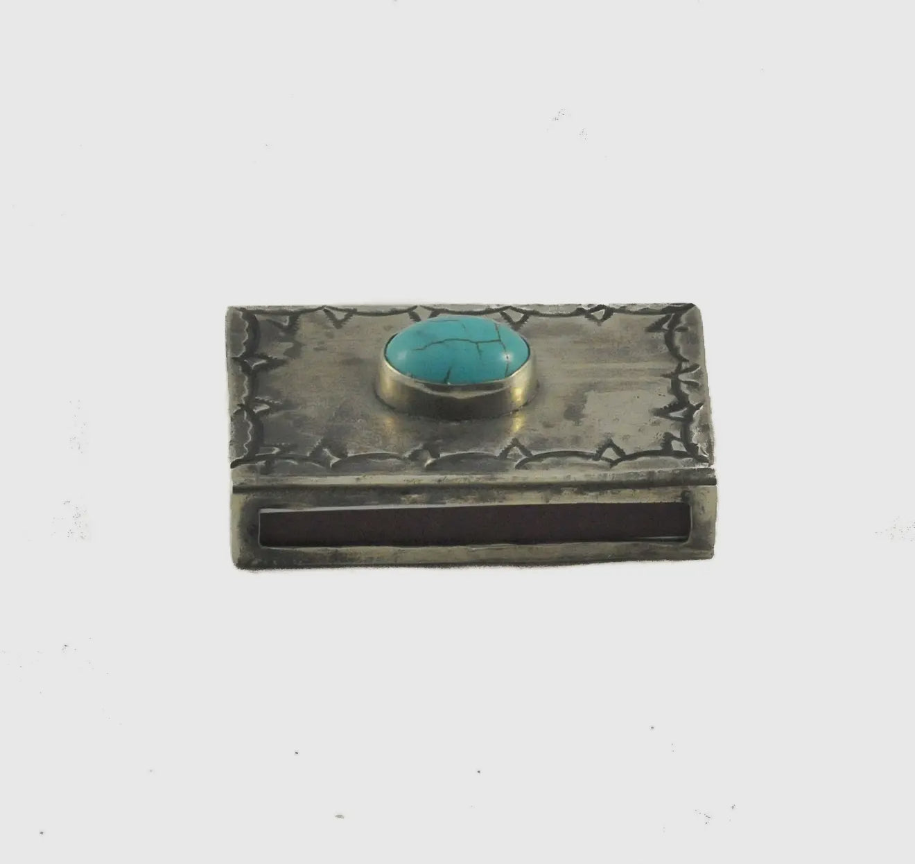 Small Stamped Matchbox w/ Turquoise
