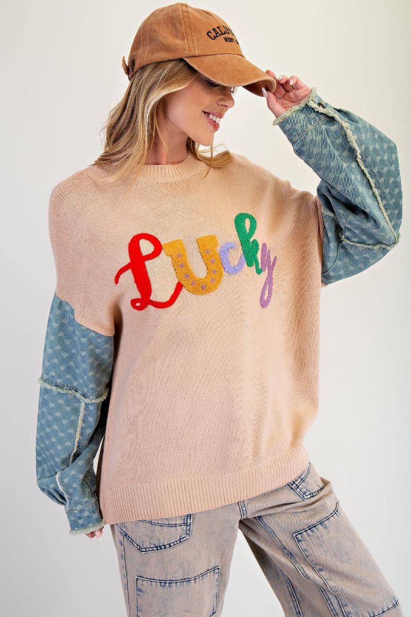 LUCKY LETTER KNITTED SWEATER