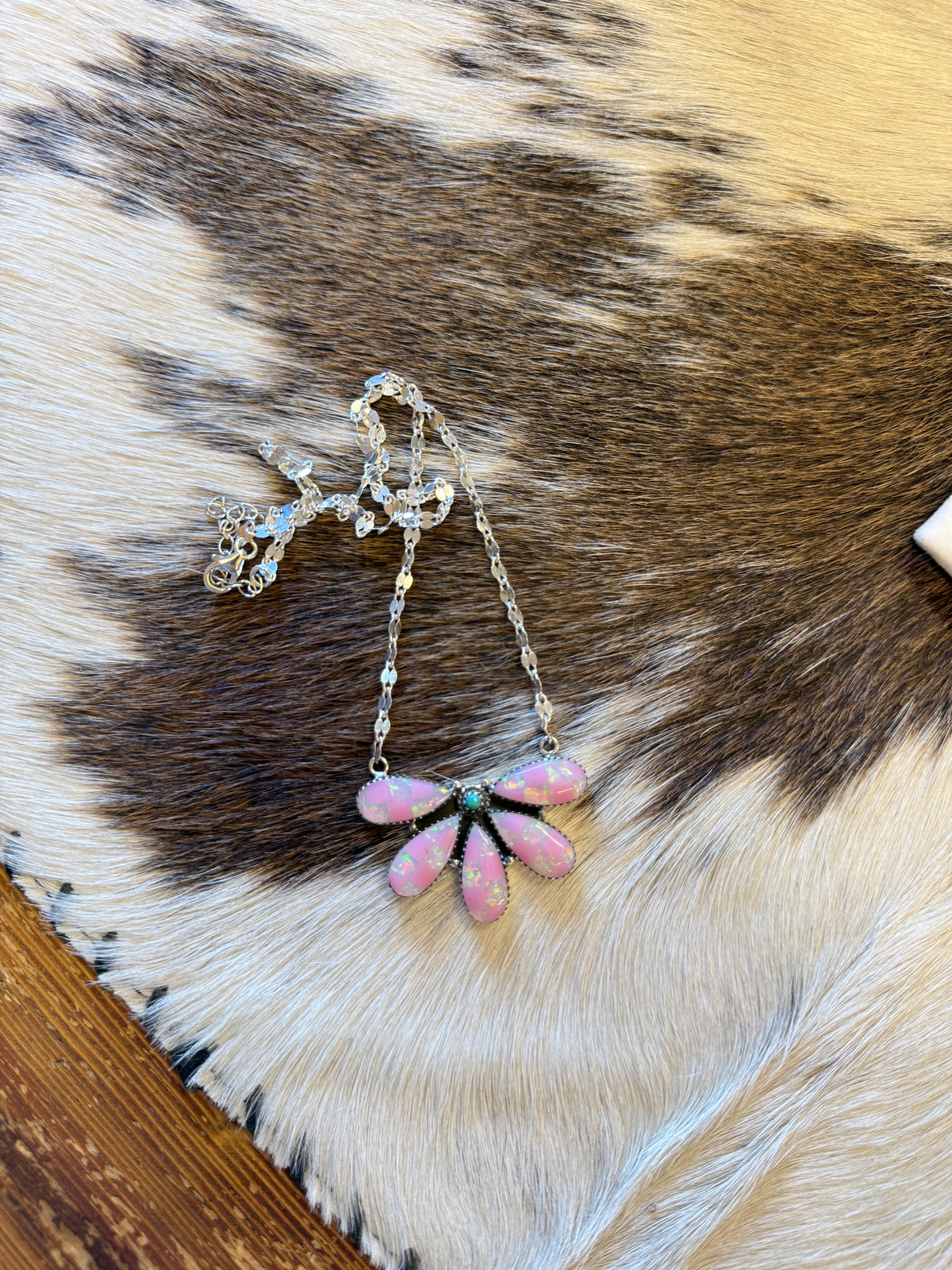 Pink Prairie Bloom Sterling Silver Necklace 🌸