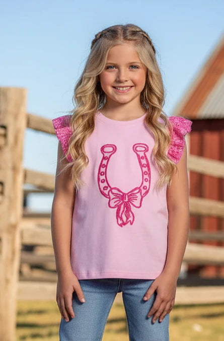 Pink Horse Shoe Top - Youth or Toddler Size