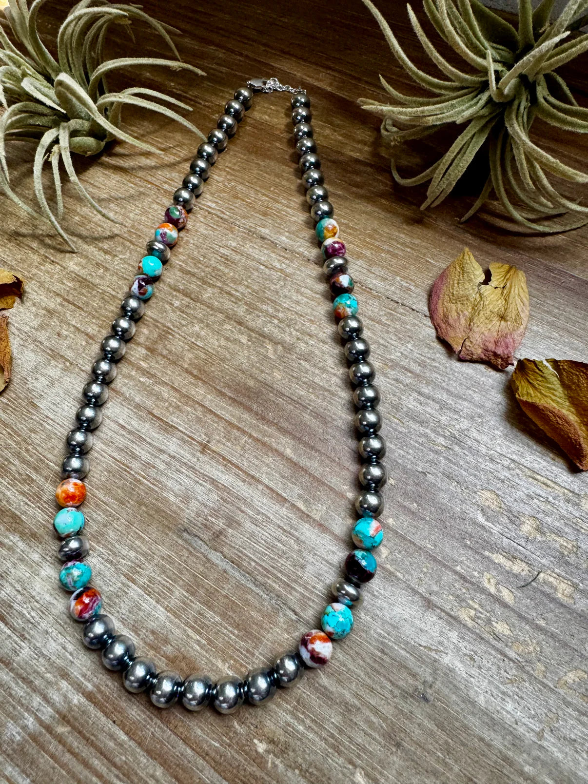 Mohave Turquoise Mix & Sterling Silver Necklace