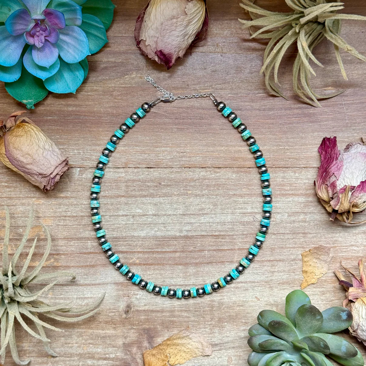 Sterling Silver & Heishi Choker (14” + Extender)
