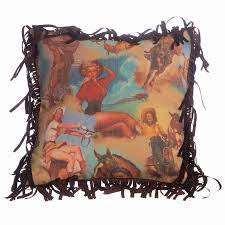 Retro Cowgirl Pillow