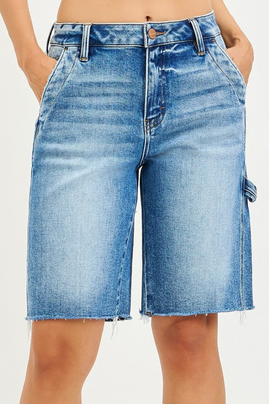 Risen High Rise Bermuda Shorts with Side Tab
