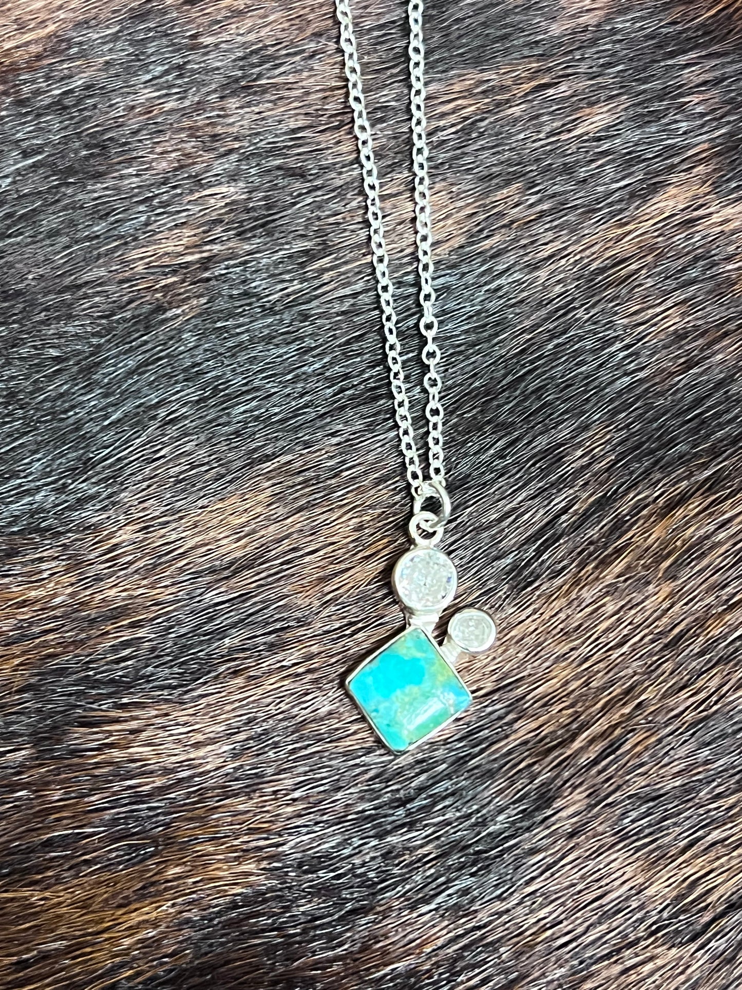 Diamond Double Turquoise Necklace