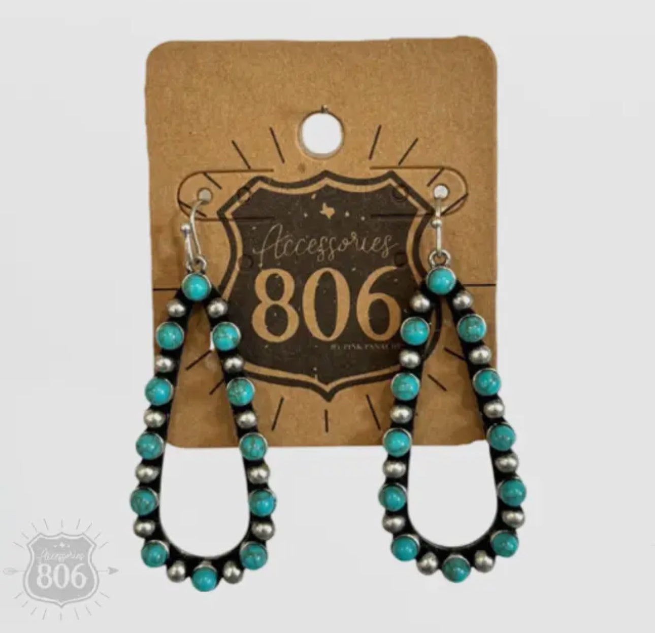 Stone and Burnished Silver Earring