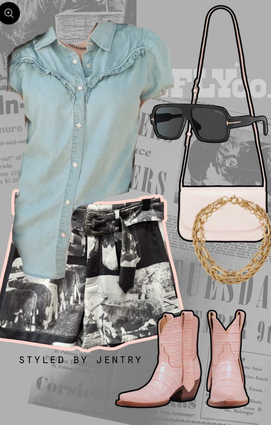 Blk Western Shorts