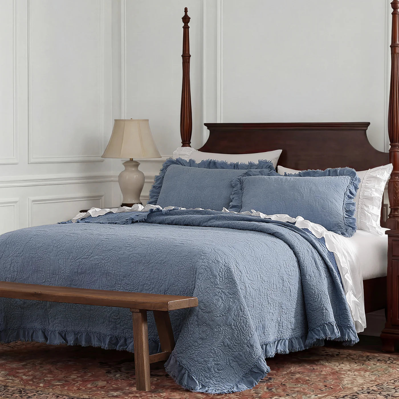 SADIE STONEWASHED PAISLEY
RUFFLED QUILT SET