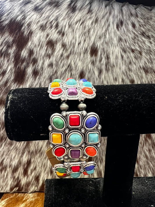 Multi Color Concho Bracelet