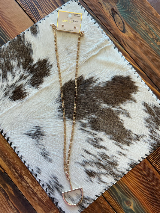 Water Resistant Gold & silver Thick Chain 34" Necklace with Horsebit
