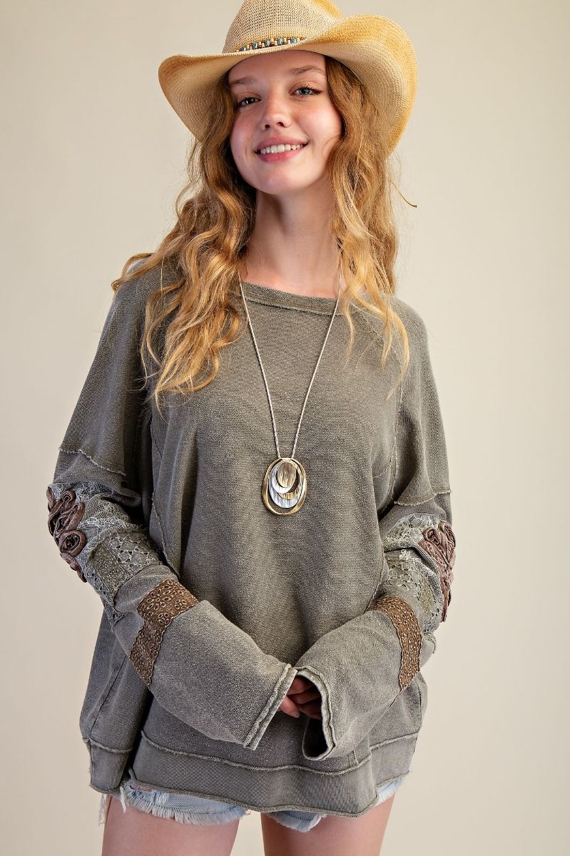 INSIDE OUT WASHED TERRY PULLOVER