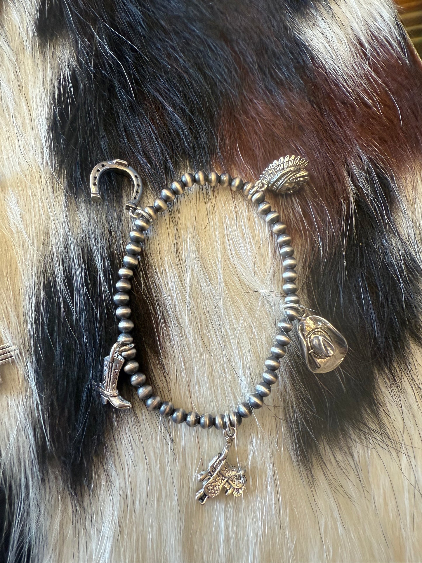 4mm NP Charm Stretch Bracelet