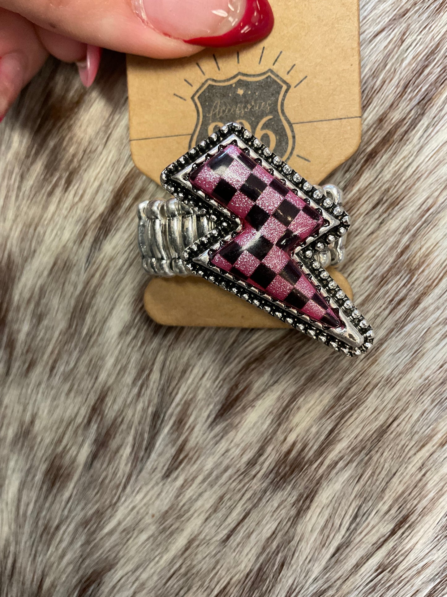Checkered Stretchy Ring