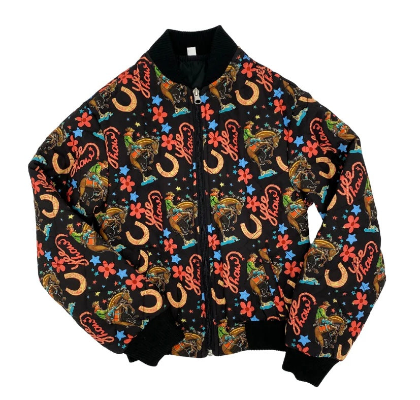 Black Yee Haw - Youth Zip Up
Bomber Jacket