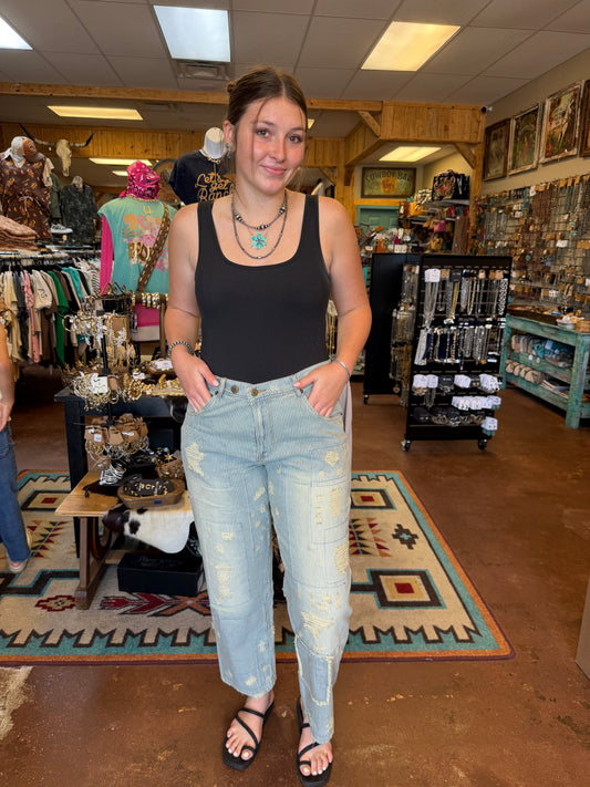 Railroad Blue Peace and Love Jeans
