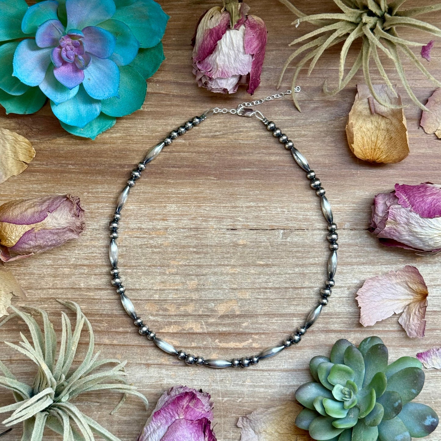 15" Torpedo Bead
Necklace - Sterling Silver