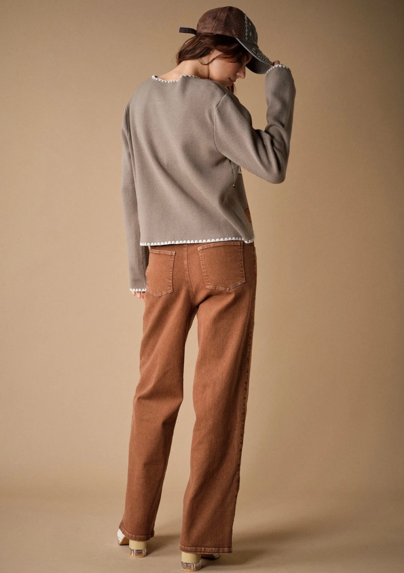 Western Horse & Cowboy
Sweater Cardigan - Sage