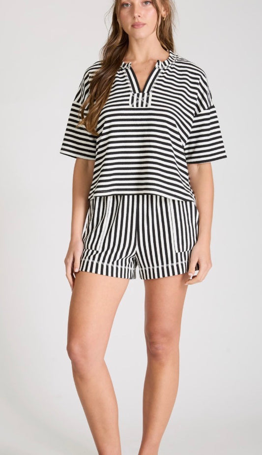 Black Striped Shorts