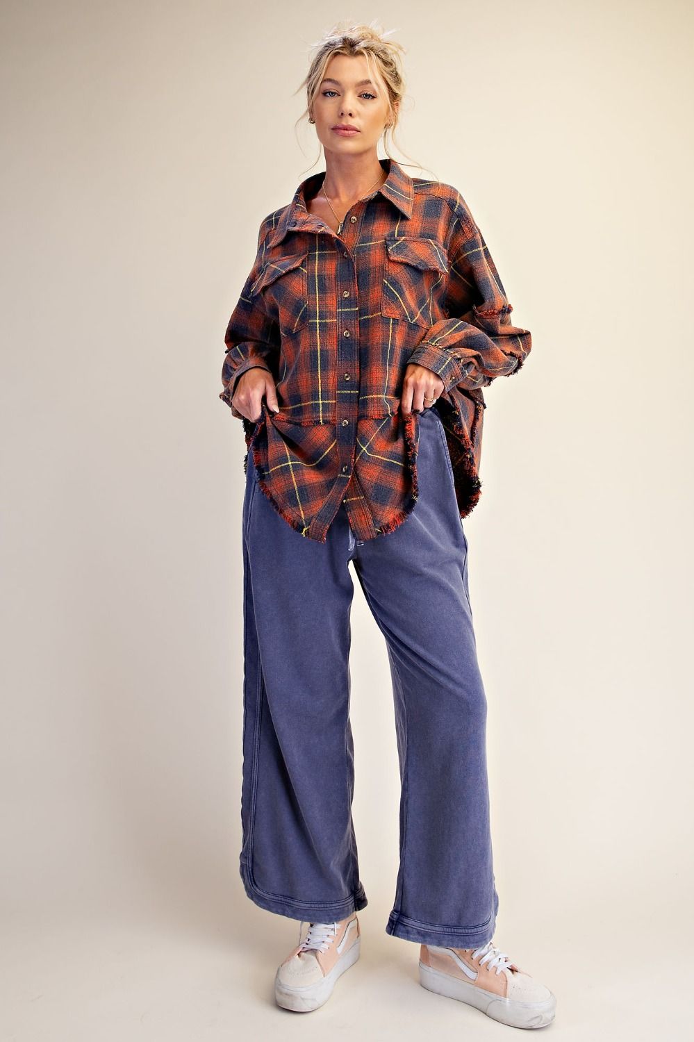 WASHED TERRY KNIT PANTS