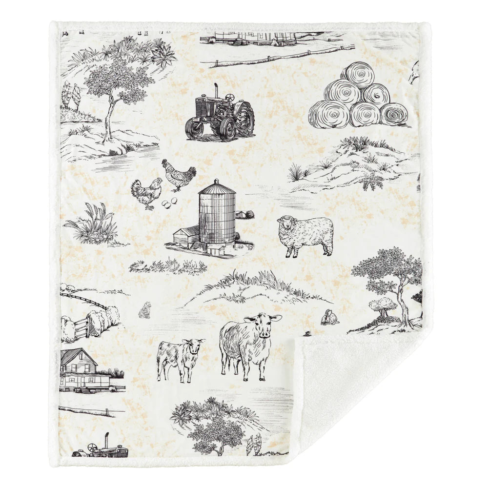 FARM LIFE CAMPFIRE SHERPA THROW