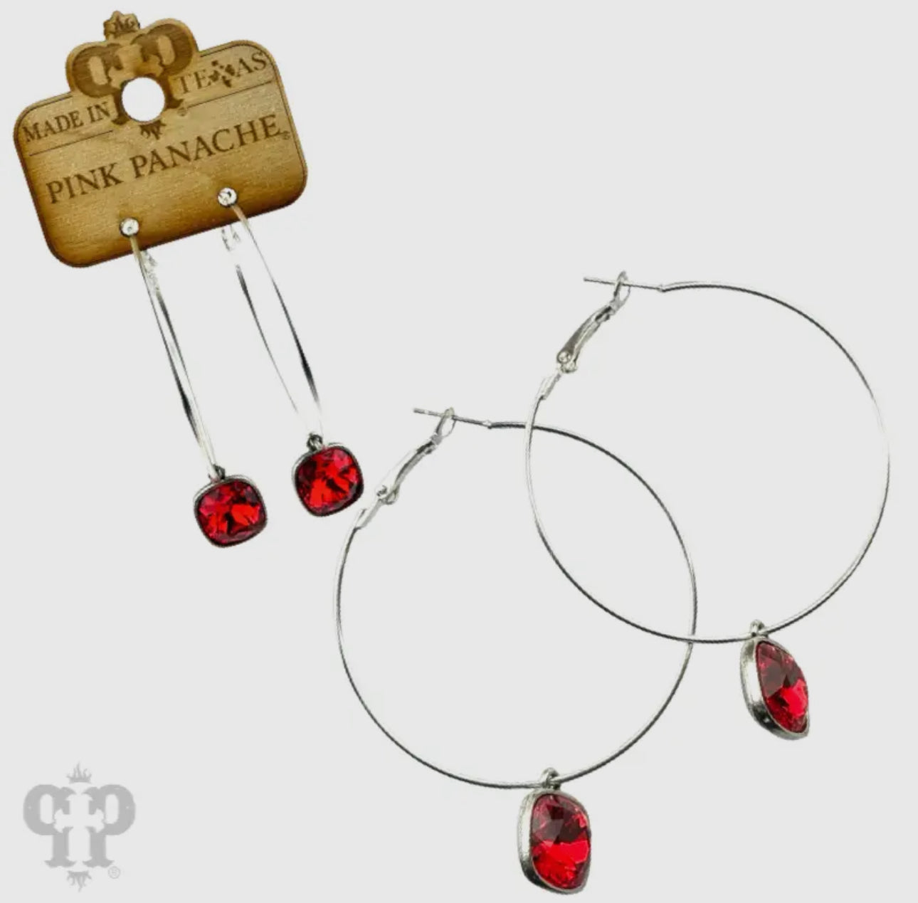 Austrian Square Crystal Hoop
Earring, 12mm