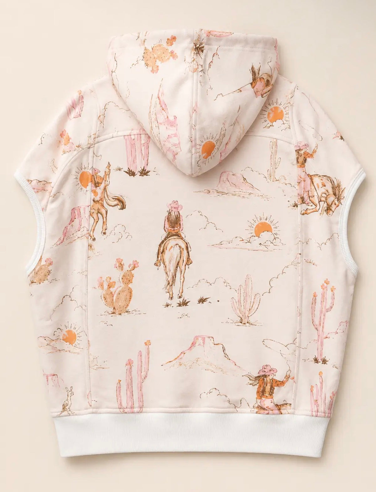 Printed French Terry Hoodie Vest