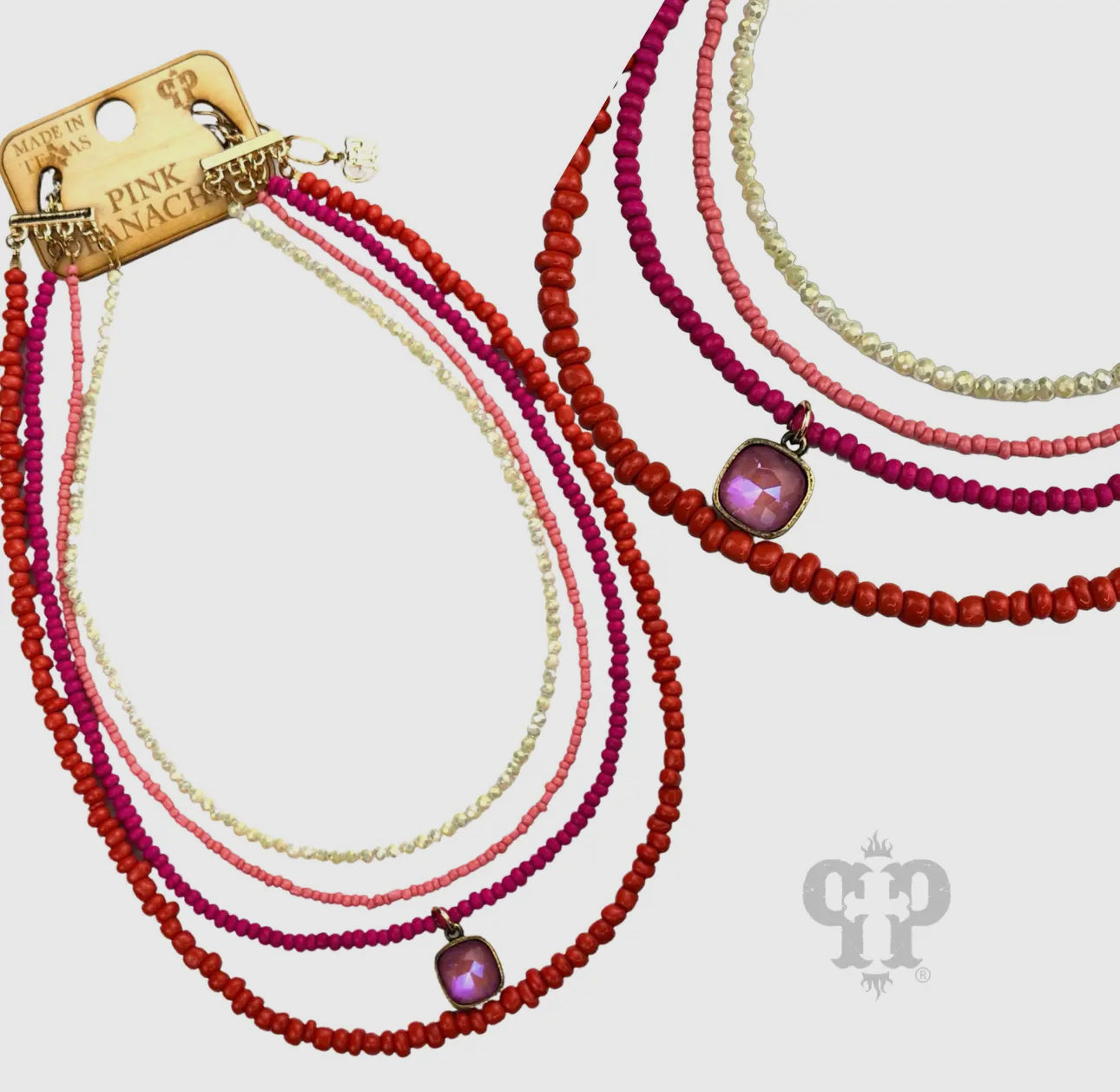 Four Strand Pendant Necklace,
Austrian Crystal