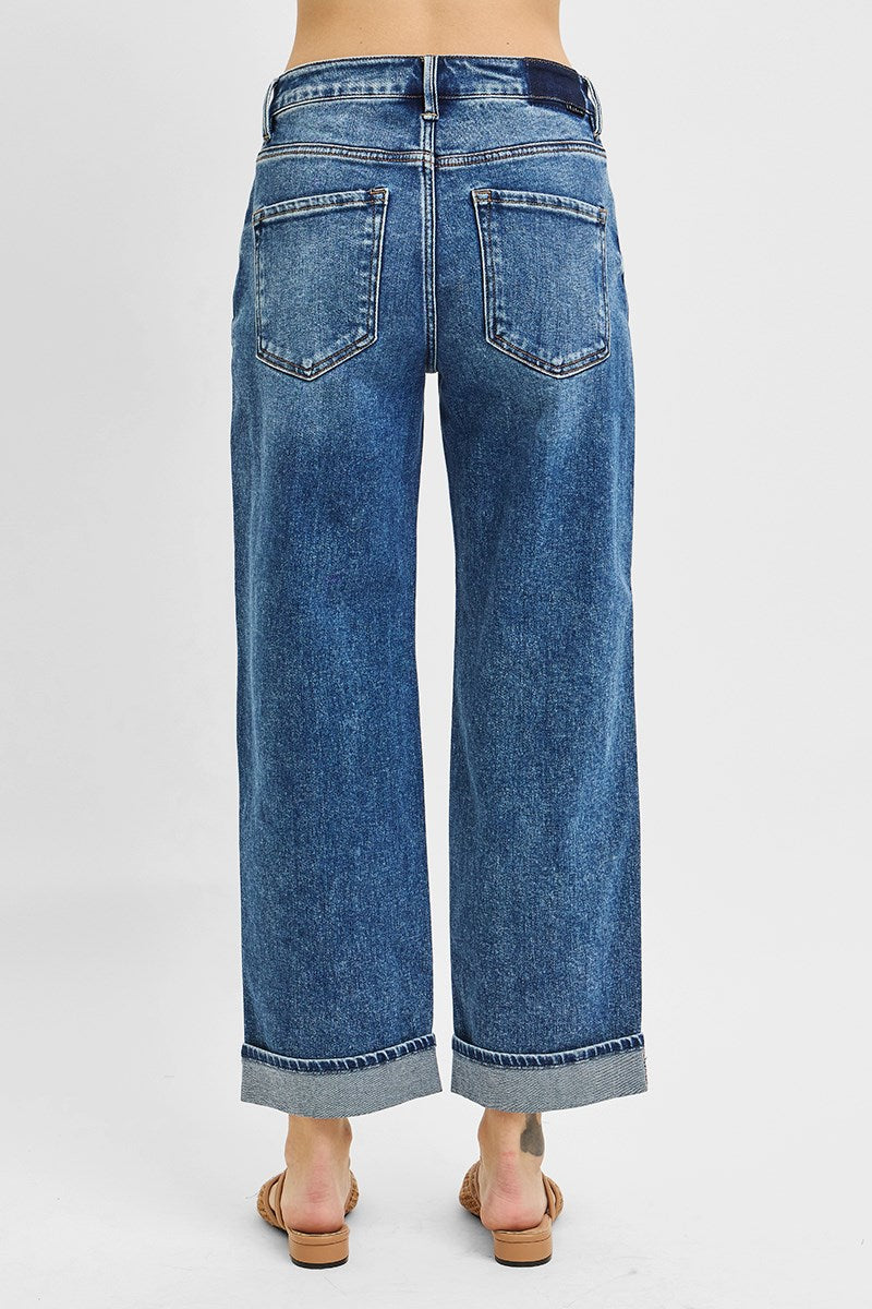 Risen Mid Rise Boyfriend Cuffed Jeans