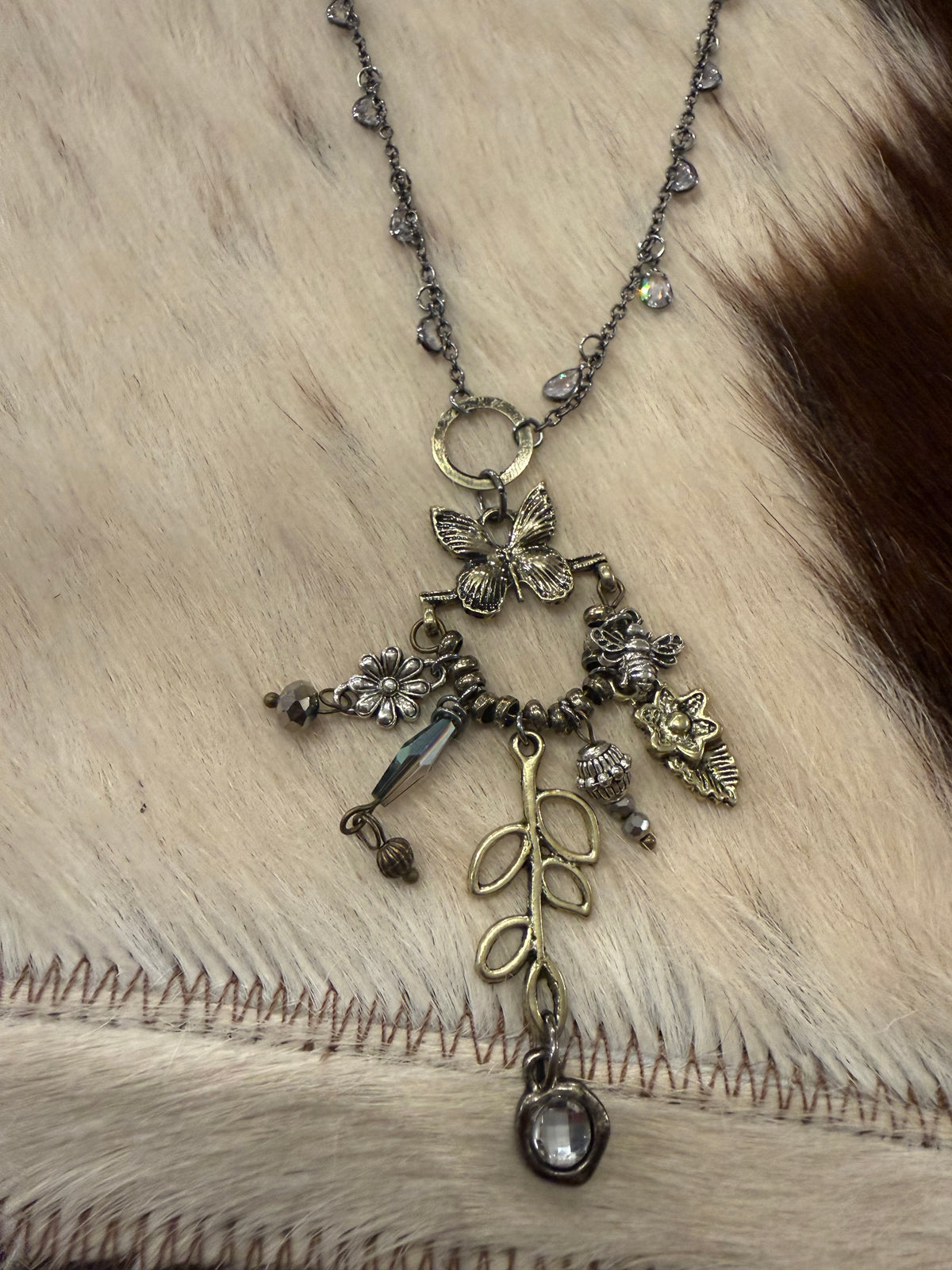Butterflies and Bling Long Necklace