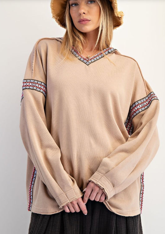 WYNONA WASHED TERRY HOODIE PULLOVER