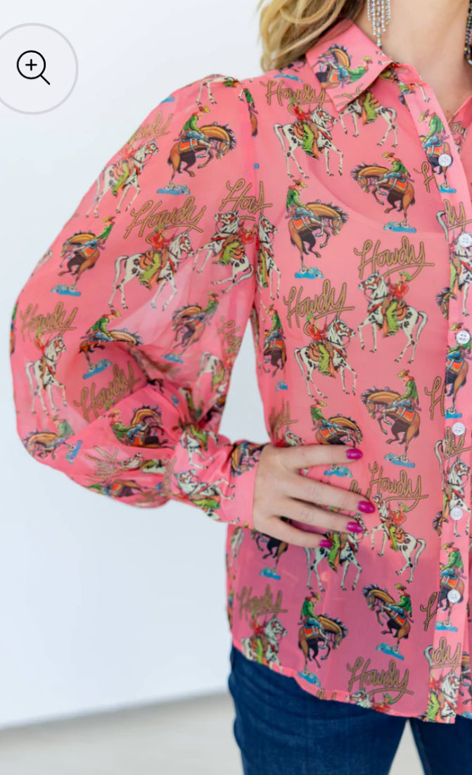 Pink Howdy Blouse